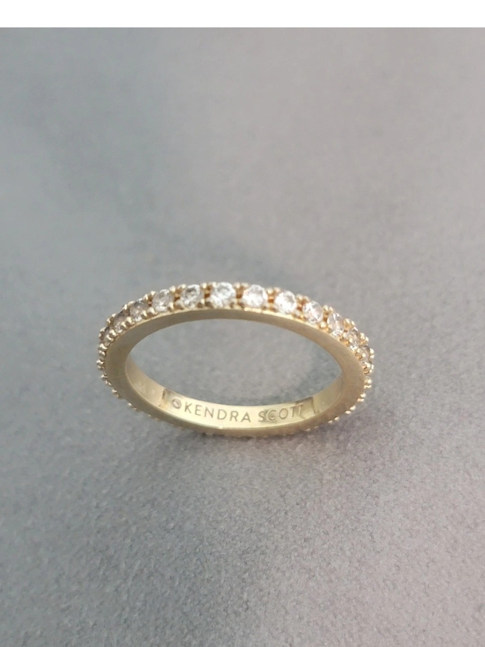 Kendra Scott Gold Pave Crystal Eternity Band Size 7